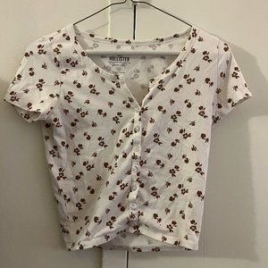 Hollister Must Have Collection Floral V-Neck Henley